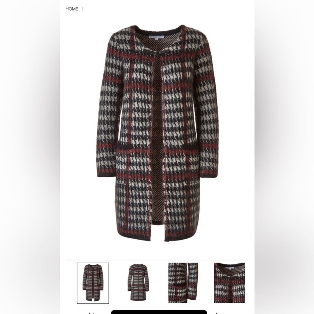 CLEO | Houndstooth Open Coatigan Sweater